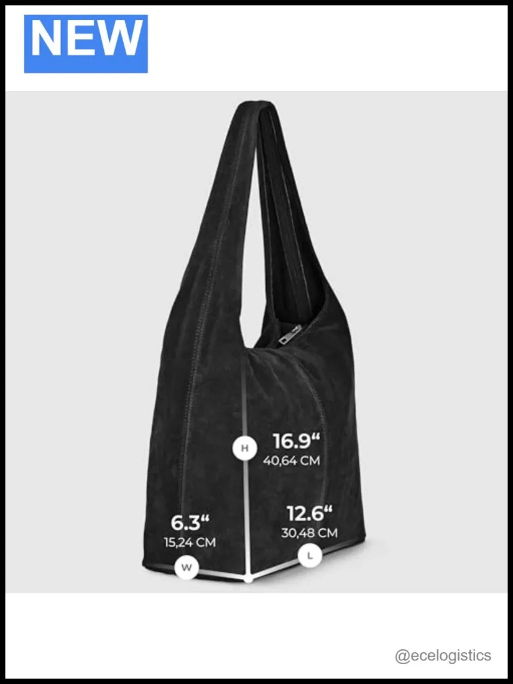 Genuine Suede Hobo Bag for Women with Zipper and Single Strap | Large Soft